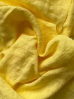 Ткань для шитья. Лён с эффектом мятости "Желтый” арт. 1314КР | Ellie Fabrics