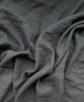 Ткань для шитья. Лён с легким эффектом мятости (крэш) "графит”  шир.145 см, 190 гр., арт. 1344КР | Ellie Fabrics