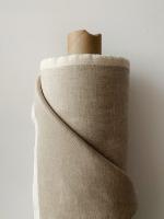 7072. Ткань лён очень плотный умягченный  "натуральный" костюмный (саржевое плетение) | Ellie Fabrics