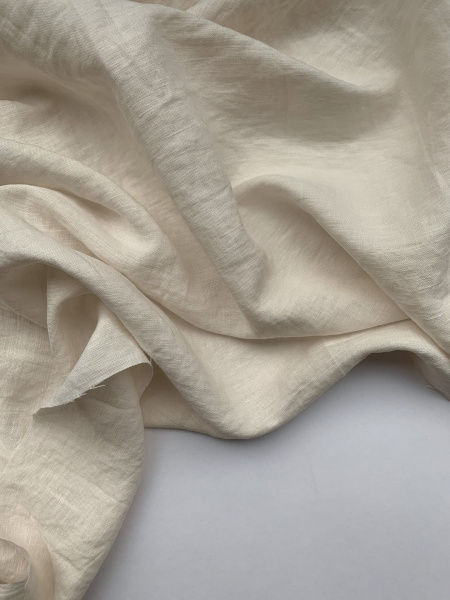 Ткань стираный лён/ вискоза "ваниль” арт. 1656 | Ellie Fabrics
