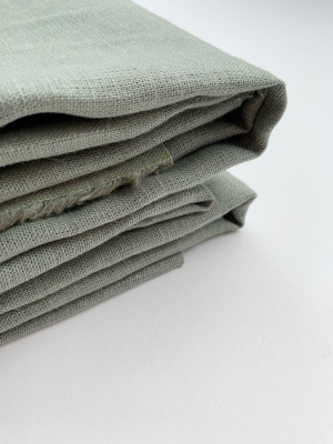 Ткань лён с эфектом мятости (крэш)  "полынь"  арт. 138КР | Ellie Fabrics