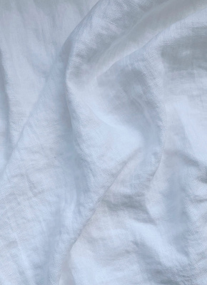 Ткань для шитья. Лён с эффектом мятости "чисто белый” , арт. 101КР | Ellie Fabrics