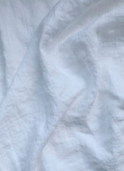 Ткань для шитья. Лён с эффектом мятости "чисто белый” , арт. 101КР | Ellie Fabrics
