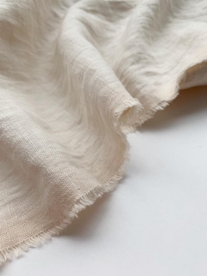 Ткань лён с эффектом мятости "айвори”  арт. 630КР | Ellie Fabrics