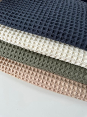 Ткань вафля хлопок "топленое молоко" арт. 804 клетка 12х12 мм | Ellie Fabrics