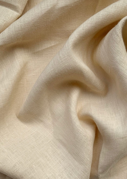 Ткань лён умягченный  "топленое молоко" костюмный шир. 150 см, 175 гр,  арт.606 | Ellie Fabrics