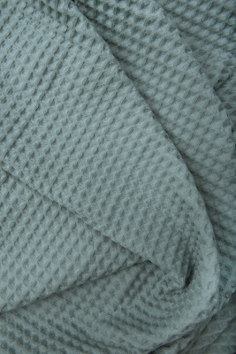 Ткань вафля хлопок "мята" арт.450 клетка 12*12 | Ellie Fabrics