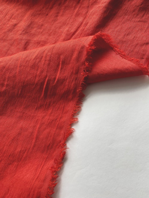 Ткань лён/ вискоза умягченная костюмная "томат"  шир. 135см, 165 гр, арт.1694ЛВ | Ellie Fabrics