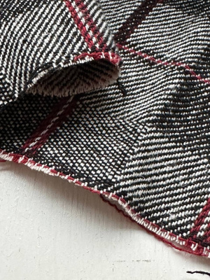 Ткань лён плотный "Черная клетка" с эффектом мятости арт.5851 | Ellie Fabrics