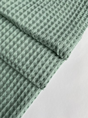 Ткань вафля хлопок "мята" арт.450 клетка 12*12 | Ellie Fabrics