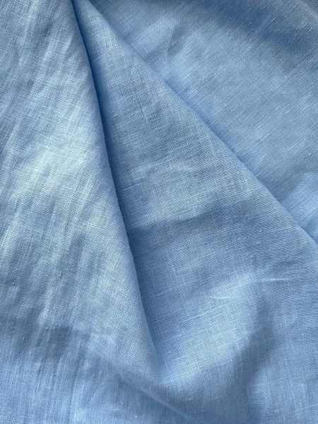 Ткань лён с лёгким эфектом мятости (крэш)  "голубой"  арт. 1481 | Ellie Fabrics