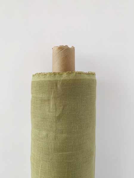 Льняная ткань умягченная "спаржа" сорочечный арт. 451 | Ellie Fabrics