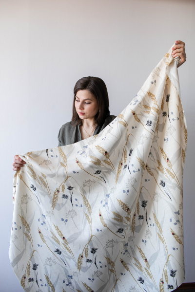 Ткань лён умягченный "злаки Ellie" костюмный арт. 837, ширина 143см | Ellie Fabrics