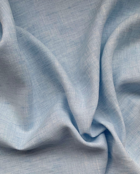 Льняная ткань умягченная  "голубой меланж" костюмная арт. 270/1 | Ellie Fabrics