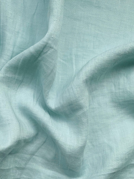 Ткань для шитья. Лён костюмный "голубая мята” арт. 1525 | Ellie Fabrics