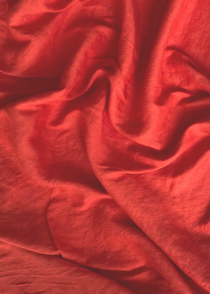 Ткань лён/ вискоза умягченная костюмная "томат"  шир. 135см, 165 гр, арт.1694ЛВ | Ellie Fabrics