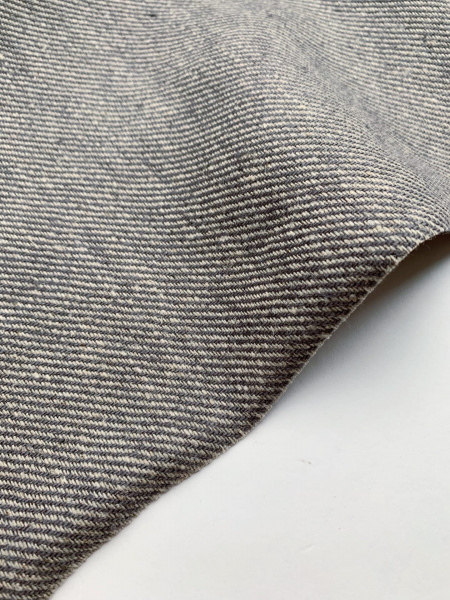 Льняная ткань умягченная плотная "серый (саржевое плетение)" костюмная арт. 6771 | Ellie Fabrics