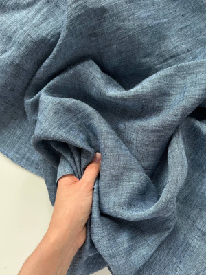 363. Ткань лён  с эффектом мятости "меланж деним". | Ellie Fabrics