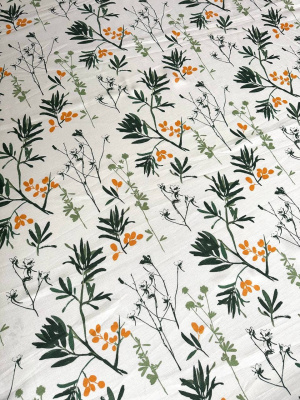 Ткань лён с эффектом мятости "Облепиха Ellie"  арт. 836, ширина 143см