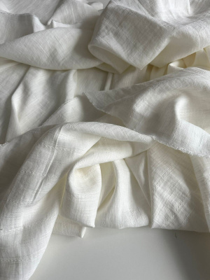 Ткань лен/хлопок "ажурный молочный" шир. 240 см. арт. 2871 | Ellie Fabrics