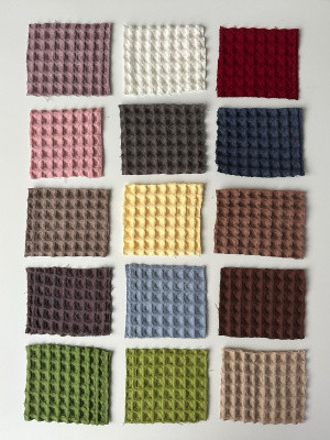 Ткань вафля хлопок "яблочный" арт. 336 клетка 12*12, ширина 150 см | Ellie Fabrics