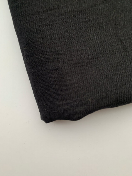 Льняная ткань умягченная "чёрный" сорочечный арт. 147КР | Ellie Fabrics