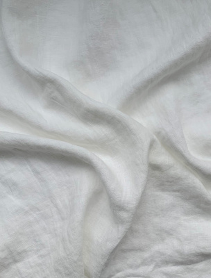 Ткань для шитья лён с эффектом мятости "молочный” арт. 01 КР | Ellie Fabrics