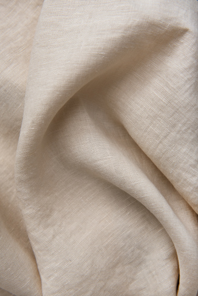 Ткань лён с эффектом мятости (крэш)  "топленое молоко” арт. 606КР/190 | Ellie Fabrics